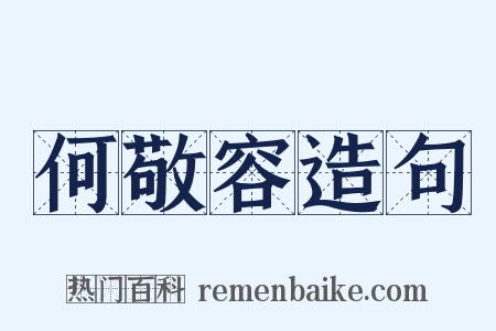 何敬容造句是什么意思的图片